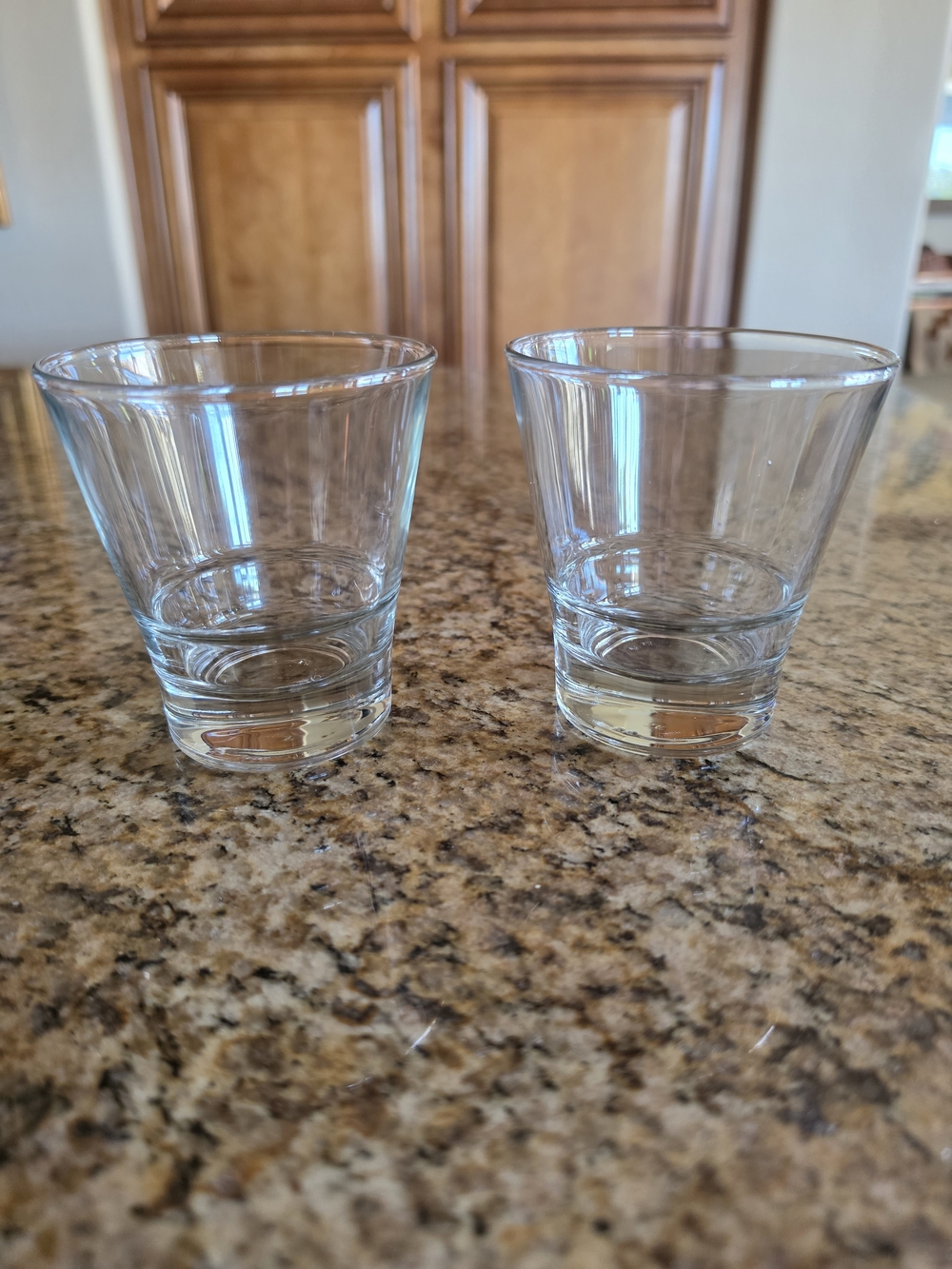 Clear Glass Tumbler Set - 2-Pack - Heavy Thick - Liquor Line - EUC